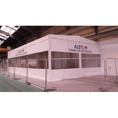 Chapiteau industriel "Tunnel de pelliculage" chez ALSTOM